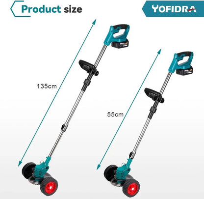 Lawn Mower - Grass Trimmer - Including 2 Batteries &amp; Charger - Weeder - Mower - Tilting Mower - Green