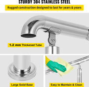 Trapleuning - Stappen - Laadvermogen 100 kg - Dikte Buis 1,2 mm -Hoek Verstelbaar - Geschikt voor Binnen- en Buitengebruik en Veranda - Terras - Thuistrappen - Commerciële Kantoorgebouwen - Hotels