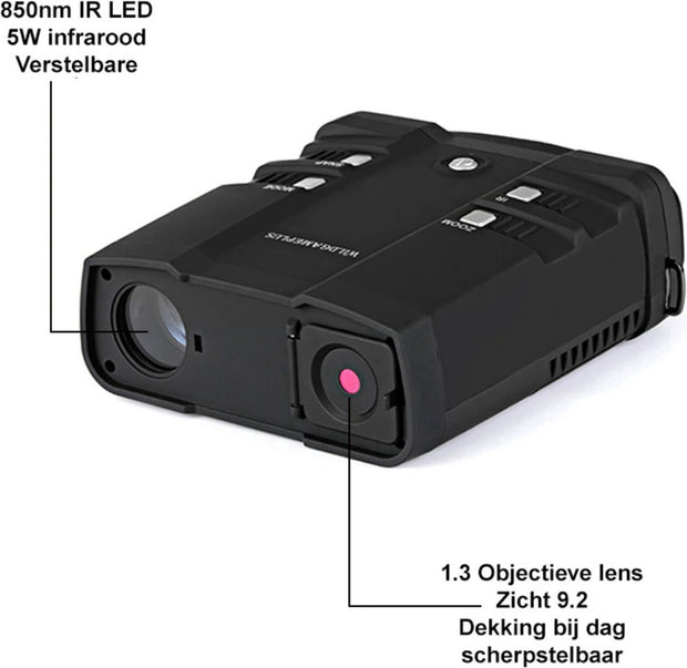 Nachtkijker met Infrarood - Verrekijker voor Volwassenen - Warmtebeeld Kijker met Nachtzicht - Inclusief 32GB SD Kaart