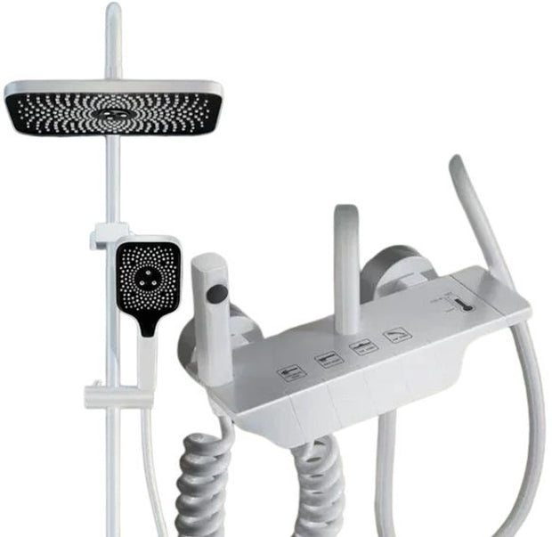 Thermostaat Doucheset - Wit - Regendouche - Douchekop - Douchestang - Douche Set - Douche Stang