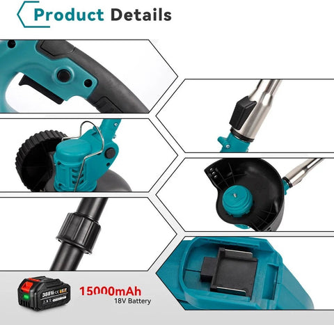 Professionele Accu Grasmaaier - 3-in-1 Trimmen Maaien Zagen - Gratis Accu 18V  - Draadloos - Telescopische Steel - Zaag- en Maaiblad