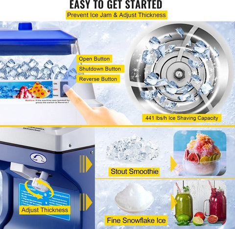 Ice Crusher - Ice Crusher - Shaved Ice Machine - Slush Maker - Slush Puppy - Slush Machine - 200kg Capacity