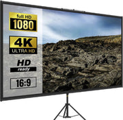 Beamerscherm - Projectiescherm met Statief - Projector - Projectiescherm - Beamerscherm - Thuisbioscoop - 90 Inch - Verstelbaar - Inclusief Statief - Zwart
