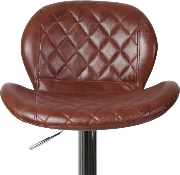 Barkruk - Barstoel - Barkrukken set van 2 - Industrieel - Hoogte 111 cm - Zithoogte Verstelbaar 57-80cm - Max Belastbaar Gewicht 150kg - Bruin