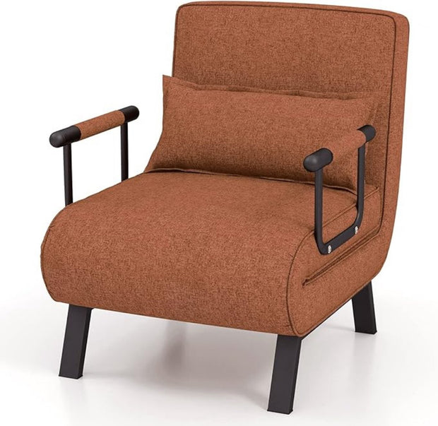 Luxury 4 in 1 Sleeping Chair - Sleeping Chair - 5 Positions - Multifunctional - Adjustable Backrest - Padded - High Quality Material - Brown