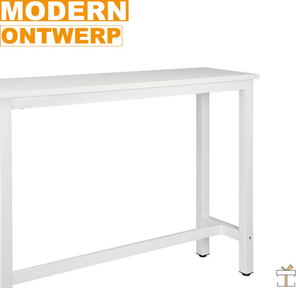 Deluxe bar table - Indoor bar table - Rectangular - Metal - White - 140x40x100cm