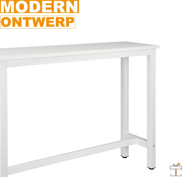 Bartafel deluxe - Bartafel voor Binnen - Rechthoekig - Metaal - Wit - 140x40x100cm