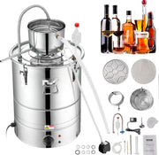 Alcohol Water Distilleerder – 50L Roestvrijstalen Distillatieapparaat – 2800W Elektrische Verwarmer – Complete Set voor Whisky - Wijn - Wodka en Essentiële Oliën