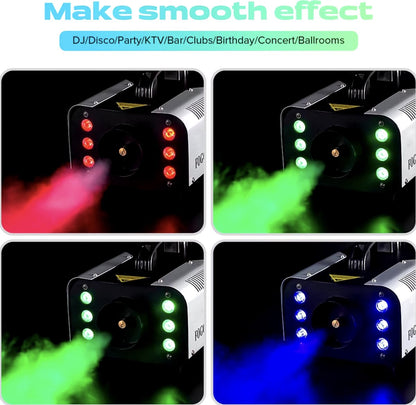 Rookmachine met verlichting - Ledverlichting - 6 Kleuren - 1200W - Mist machine - Bruiloft - Halloween - Feest