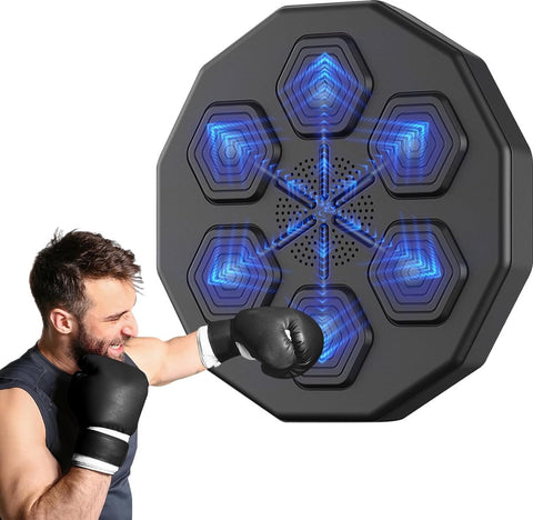 Digital boxing machine - Boxing machine - With music &amp; Bluetooth - Intelligent training - Wall mounting - Boxing - Punching ball - Punching bag - Boxing machine - Boxing machine - Boxing machine with music - Black