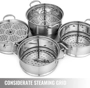 Voedsel Stomer - Stoomkoker - Stomer - 5 Laags - 30Cm - Rvs - Thuisstomer - Stomer - Chroom