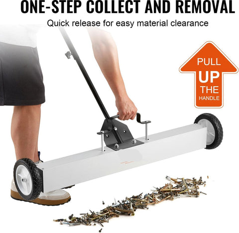 Magnetische VeegmachineMDG - Industriële Professionele Magneetbezem - Extra Sterk - 75cm breed - Bezem tbv metalen - Voor Binnen en Buiten