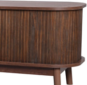 TV-Meubel - van Natuurlijke Houtmix - met Deuren en Lades - TV-Meubel met Rotan Zijkanten - Opbergoplossing - Natuurlijke - Landhuisstijl