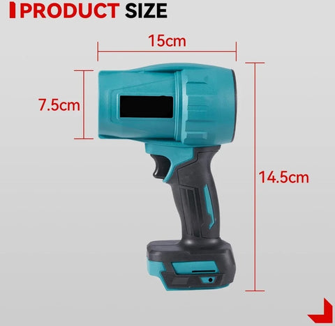 Elektrische Turbo Blower - Luchtblazer - Jet Fan - Power Blower - Industriële Turbo Ventilator - Professionele Luchtblazer - 1200W - 18V - 2 Accu's - 23Ah - Lichtgewicht - Snel Droog - Reiniging - Comfortabel Gebruik