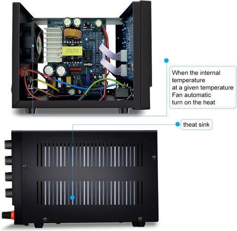Wanptek - Voeding - Omvormer - Regelbare spanningsregelaar 30V - 10 - 300W - Wit display - Voor telefoonreparatie - Gereguleerde labtafel - DC-voedingen - Zwart