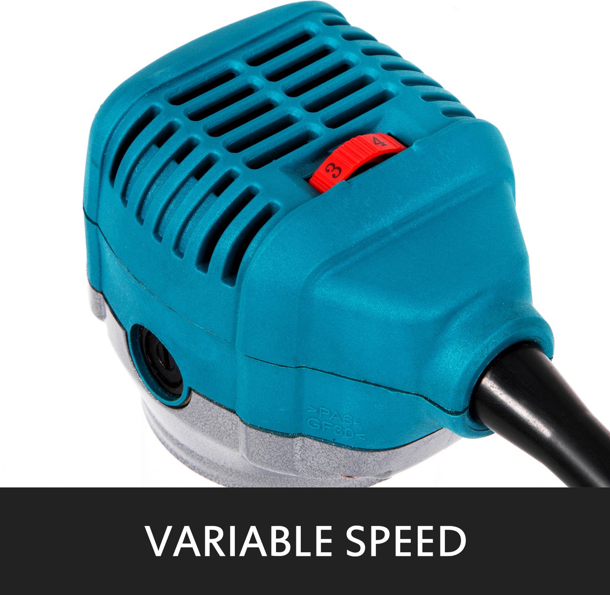 Compacte Router -Variabele Snelheid -  Met 2 Bases - Duurzaamheid - Groot Snelheidsbereik - Vaste Basis - Zilver