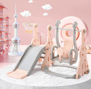 Glijbaan Met Schommel Voor Kinderen - Roze - Glijbaan Peuter - Voor Binnen en Buiten - Glijbaan