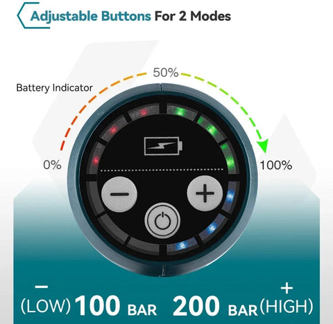 Draadloze Hogedrukreiniger -   Draagbare Ontwerp - 6-in-1 Spuitmond - Voor Auto - Tuin en Terras - Gebruiksvriendelijk -  1 Lader - 200 Bar - 3500W Brushless Motor