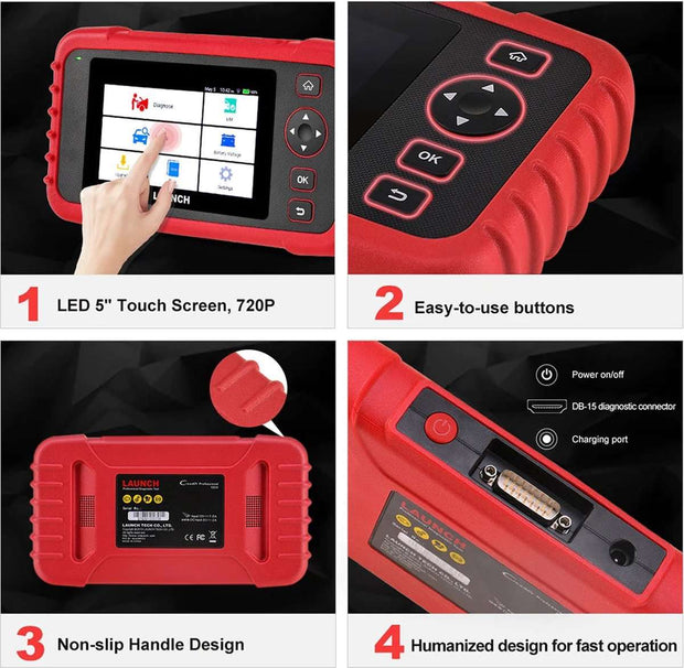 OBD2-scanner - Diagnosecomputer - Slimme diagnosetool - Foutverwijdering - Professionele Tool - DIY-Codelezer - TMPS-Autoscanner - Diagnostisch Hulpmiddel voor Auto's - Zwart & Ro