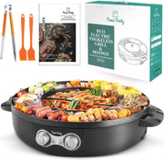 Hotpot Pan met Koreaanse BBQ-grill - Elektrische 2-in-1 Fondue en Rookloze Barbecue 220V 2200W
