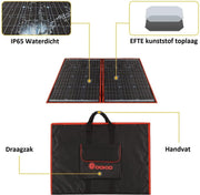 Complete 100W Foldable Solar Panel Set - Monocrystalline Solar Panel - 12V - Daylight Panel - Camper Solar Panel - With Inverter