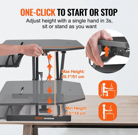 Double Layer Desk - Height Adjustable - 80x40cm - Computer Table - Laptop Table - Desk