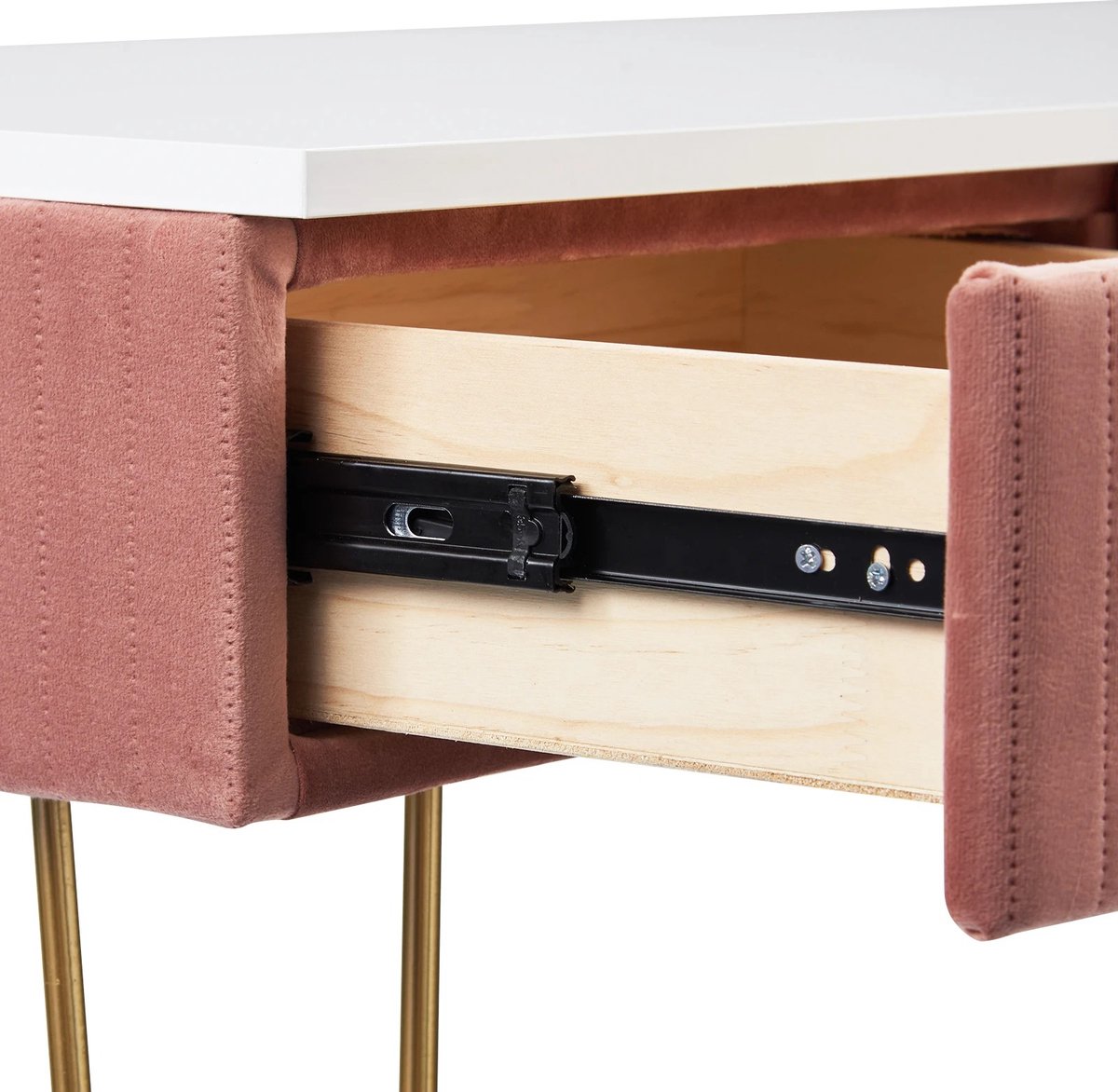 Luxury Dressing Table - Make-up Table - Dresser - Dressing Table - Make-up Table - Including Mirror and Stool - Velvet Look - Ladies/Teenagers