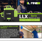 Laserlijn - Kruislijnlaser - 16 Lijnen - 4D - 2x Accu - Afstandsmeter - Groen - Met Accessoires - Met Statief - 360° - 635Nm