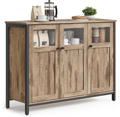 Dressoirkasten - Garderoberek - Opbergkast - Organiser - Woonkamerkast - 35 cm x 100 cm x 75 cm - Donker kaki