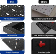 Peg board - Gaatjesbord - Pegboard zwart - Metalen Gereedschapsplank - voor Werkplaats en Garage - 120x60cm