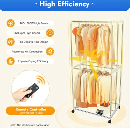 Elektrische Wasdroger - Smart Droogrek - Hangende Kleding Droger - Droger Voor Kledingkast - Warme Lucht Droger