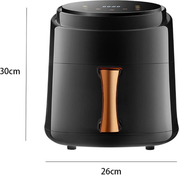 Airfryer - Grote Capaciteit - Inhoud 8L - Multifunctionele Friteuse - Heteluchtfriteuse - Temperatuurregeling - 220-240V - Oven - Grill - Defrost Function - Zwart