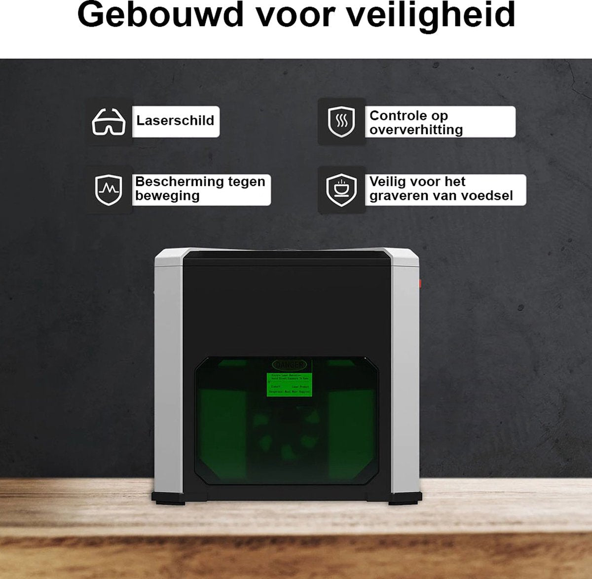 Laser Graveermachine - Laser Cutter Bluetooth Bestuurbaar - Graveermachine Makkelijk te Installeren - Zwart