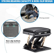 Footrest Desk with Massage Function - Ergonomic Footrest with Adjustable Leg Rest and Soft Cushion - Loadable up to 55 kg