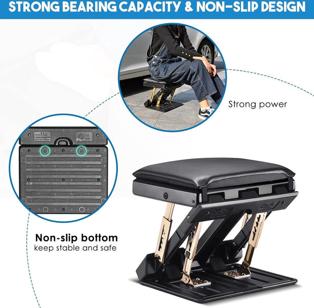 Footrest Desk with Massage Function - Ergonomic Footrest with Adjustable Leg Rest and Soft Cushion - Loadable up to 55 kg