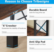 Boekenkast - Hoek Boekenkast met 7 Planken - Industrieel Grote Hoekplank - Spaanplaat - Bruin en Zwart - 60 x 60 x 200 cm