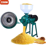 Graanmolen - Met Trechter - Elektrische Voermolen - Droge Voedingsmolen - Freesmachine - 2200W - 230V - Groen