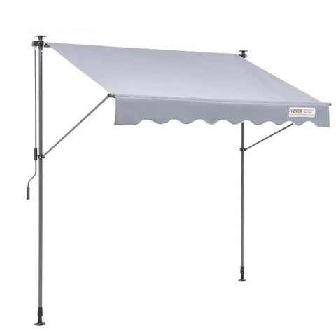 Intrekbaar & Verstelbaar Zonnescherm - 118 Inch Zonnescherm Gordijn - Achtertuin - 86 inch tot 122 inch Hoogste Positie - Grijs