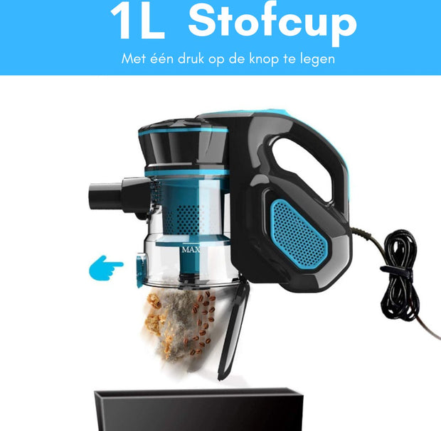 Corded Stick Vacuum Cleaner - Handheld Stick Vacuum Cleaner - Handheld Vacuum Cleaner Best Seller - Handheld Vacuum Cleaner - 18Kpa - 600W - 220V - 79dB - Black &amp; Blue