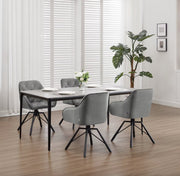 Eetkamerstoel - Set van 2 stoelen - Fluweel eetkamer stoel - Eettafel stoel - Fauteuil - Draaibaar - Velvet - Metalen poot - Grijs