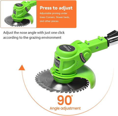 Sattire - Bosmaaier - Elektrische Bosmaaier - Grastrimmer op Accu - Onkruidborstel 1880W - 2x Accu 21V - 18000Rpm