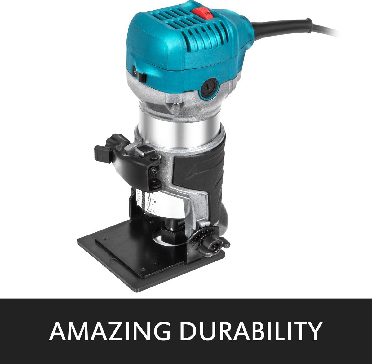 Compacte Router -Variabele Snelheid -  Met 2 Bases - Duurzaamheid - Groot Snelheidsbereik - Vaste Basis - Zilver