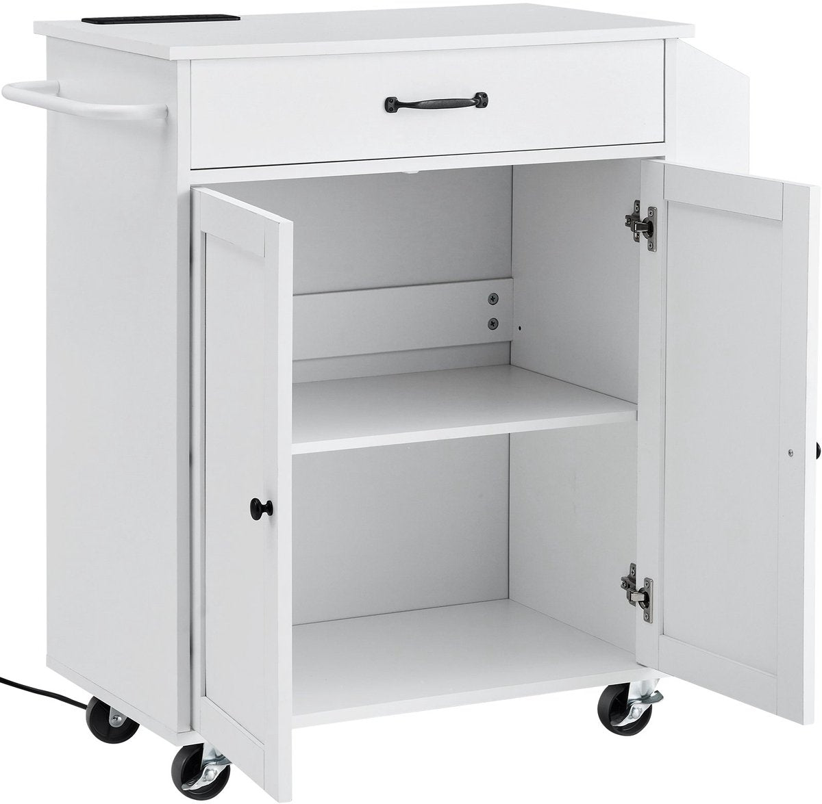 Keukentrolley - Keukentrolley Met Lades - Keukeneiland - Keukentrolley Op Wieltjes - Serveerwagen - Keukentrolleys - Trolley - Opbergrek - Trolley Op Wieltjes - Roltafel - Badkamer Trolley - Opbergtrolley - Woonkamer Trolley Op Wieltjes - Wit