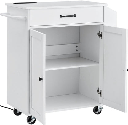 Keukentrolley - Keukentrolley Met Lades - Keukeneiland - Keukentrolley Op Wieltjes - Serveerwagen - Keukentrolleys - Trolley - Opbergrek - Trolley Op Wieltjes - Roltafel - Badkamer Trolley - Opbergtrolley - Woonkamer Trolley Op Wieltjes - Wit