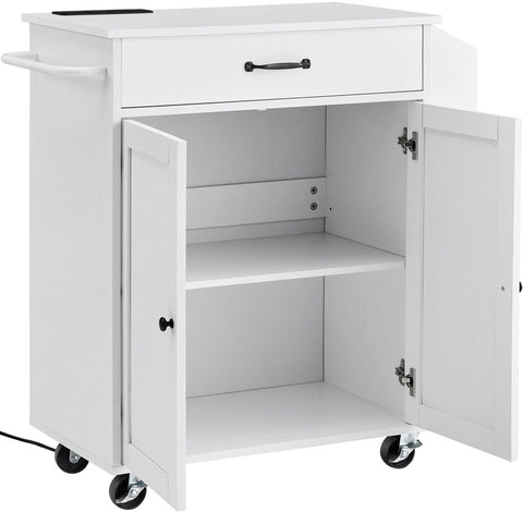 Keukentrolley - Keukentrolley Met Lades - Keukeneiland - Keukentrolley Op Wieltjes - Serveerwagen - Keukentrolleys - Trolley - Opbergrek - Trolley Op Wieltjes - Roltafel - Badkamer Trolley - Opbergtrolley - Woonkamer Trolley Op Wieltjes - Wit