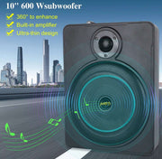 Auto Subwoofer Audio - 800W - Krachtige luidspreker - 90db - Onderstoel Woofer - Subwooferbehuizing met kabel - 40Hz-20KHz - Zwart