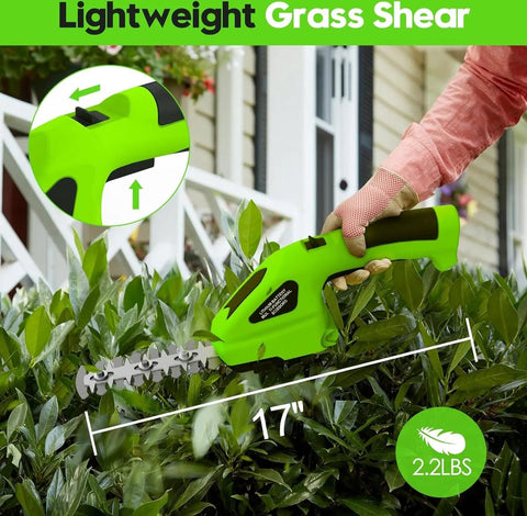 Heggenschaar - Mini Heggenschaar - Draadloos - Oplaadbaar - Snoeimaaier - Wieder - 31cm x 11cm - Groen