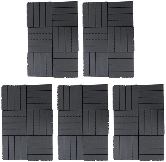 Terras Tegel - Tuin Tegel - Vlonder Tegel - Dek Tegel - Set - Zwart - 30x30x2cm - 27m² - 30 Stuks