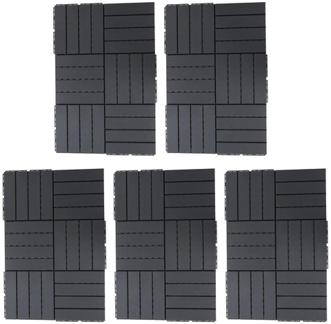 Terras Tegel - Tuin Tegel - Vlonder Tegel - Dek Tegel - Set - Zwart - 30x30x2cm - 27m² - 30 Stuks