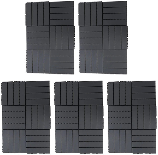 Terras Tegel - Tuin Tegel - Vlonder Tegel - Dek Tegel - Set - Zwart - 30x30x2cm - 27m² - 30 Stuks